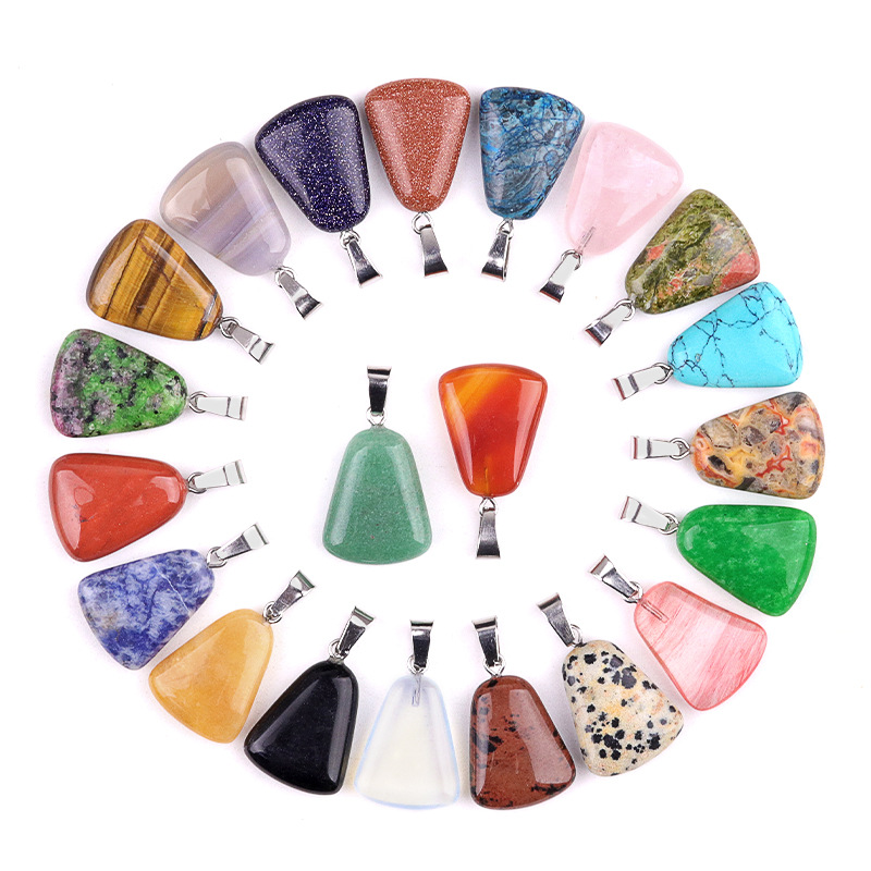 Crystal Pendant Necklace Natural Stone - 20 шт./пакет, резьба по белую кристаллу,