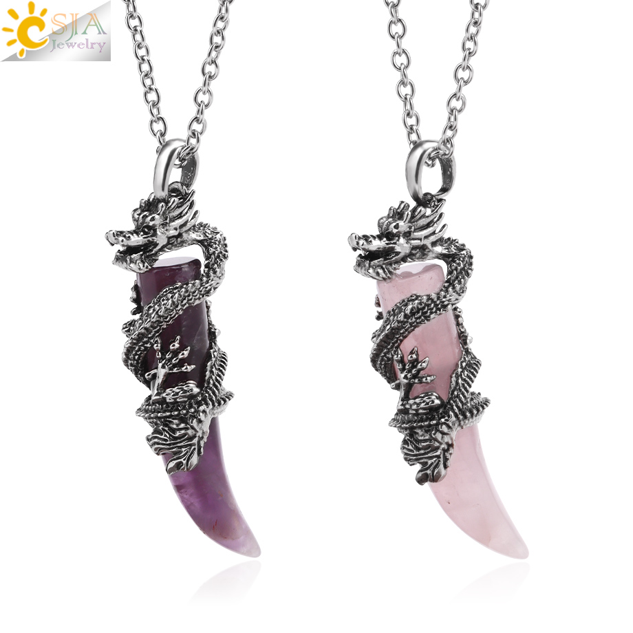 Crystal Pendant Necklace Natural Stone - талисман украшения на шею Винтажное мужское