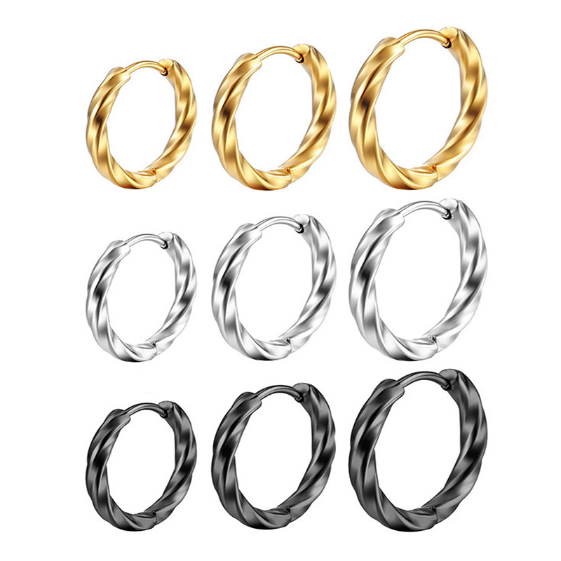 Body Jewelry - 1 пара резных витых маленьких сережек-колец