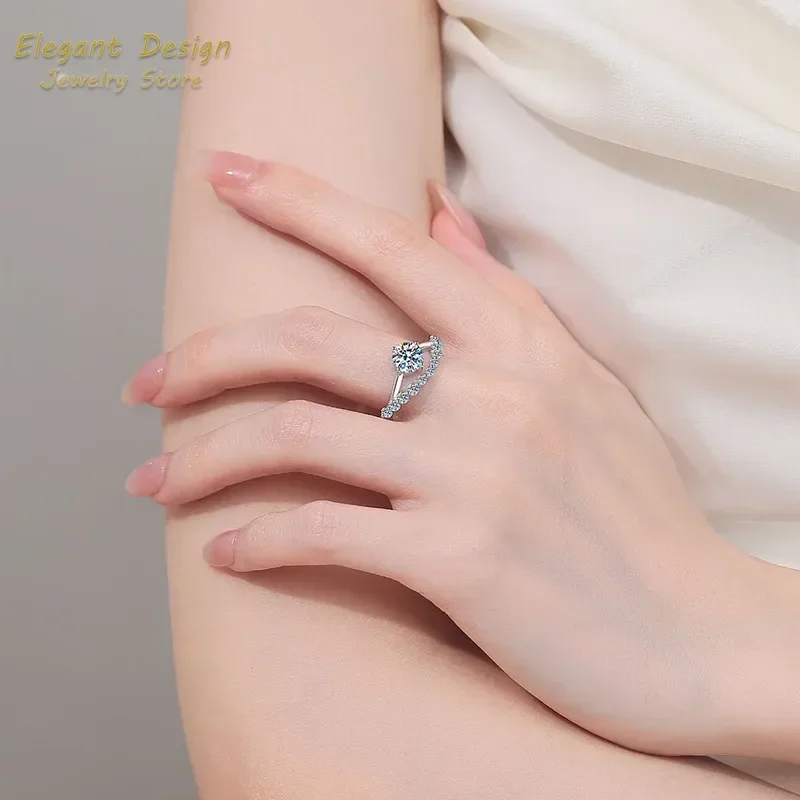 Moissanite Engagement Ring 1 Carat - Кольцо «Корона любви» из платины Pt950,