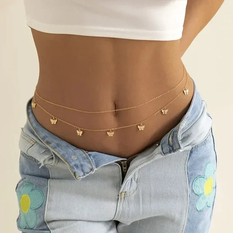 Body Jewelry - Новый очаровательный сексуальный двухслойный цепочка-бабочка для