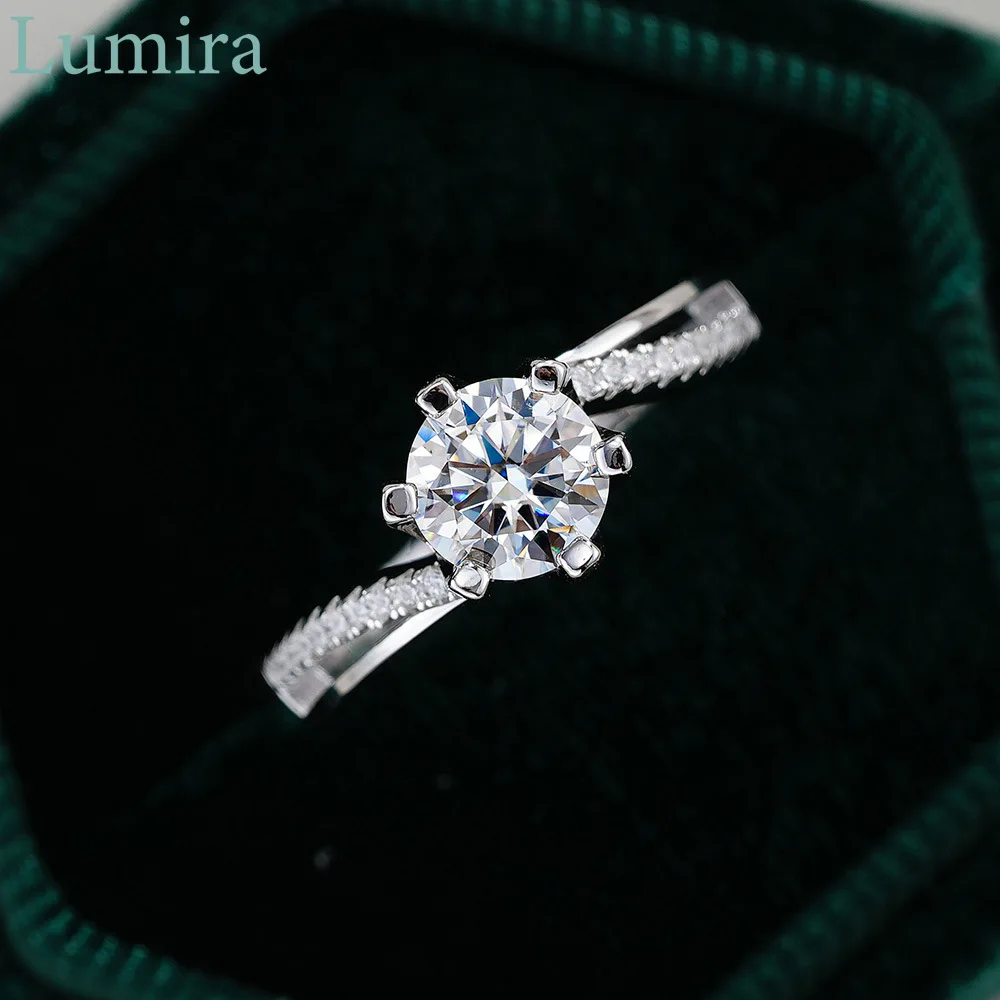 Moissanite Engagement Ring 1 Carat - Кольцо Lumira с искрящимся муассанитом, платиновое,