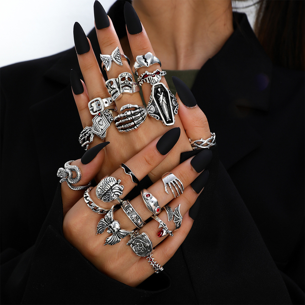 Vintage Punk Knuckle Rings Set - Набор из 23 колец для пальцев