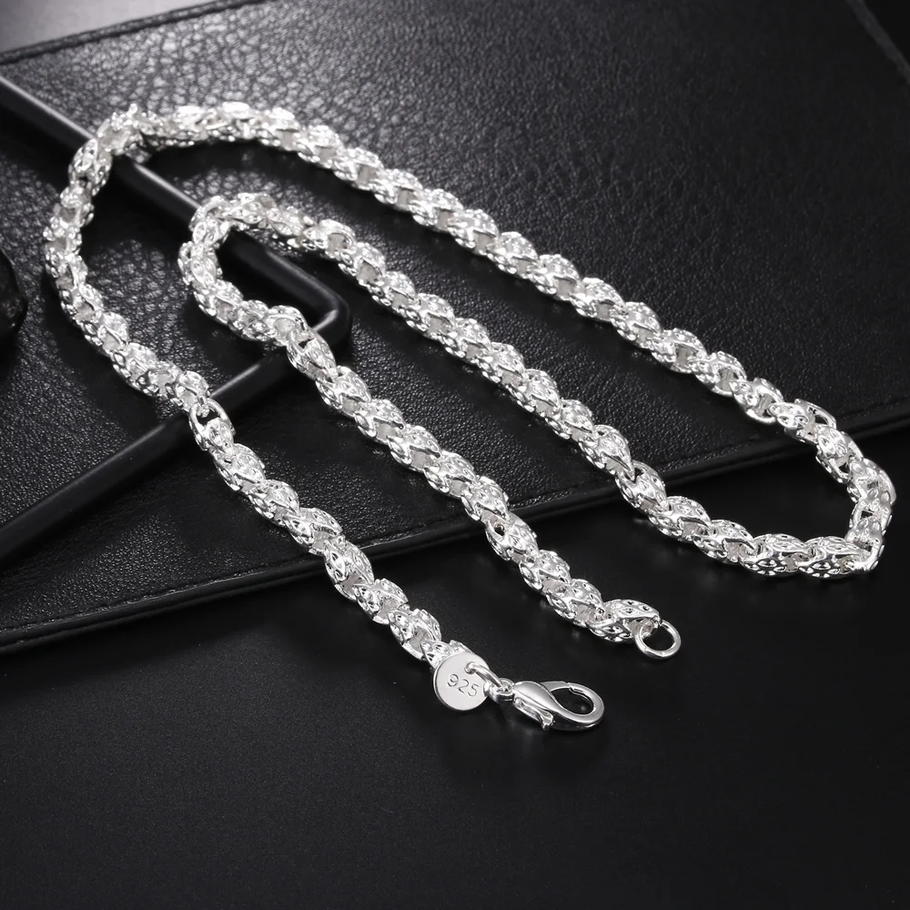 925 Sterling Silver Chain Necklace Men - Модные украшения: серебряная цепочка 925 пробы,