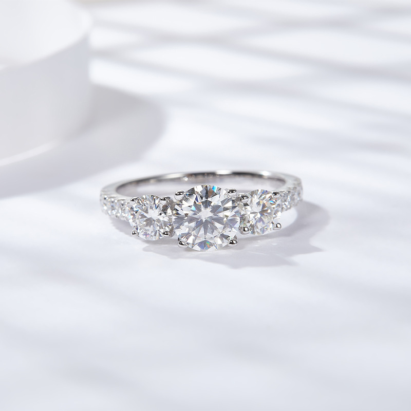 Moissanite Engagement Ring 1 Carat - HTOTOH 3-й камень 1 карат D