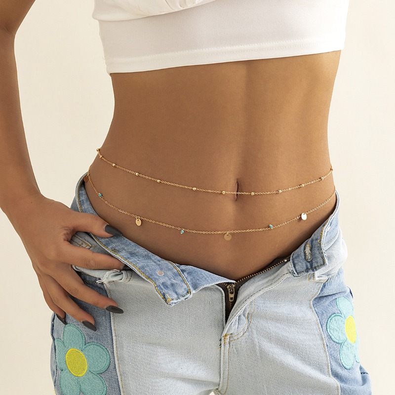 Body Jewelry - Женская изящная многослойная цепочка на талию,
