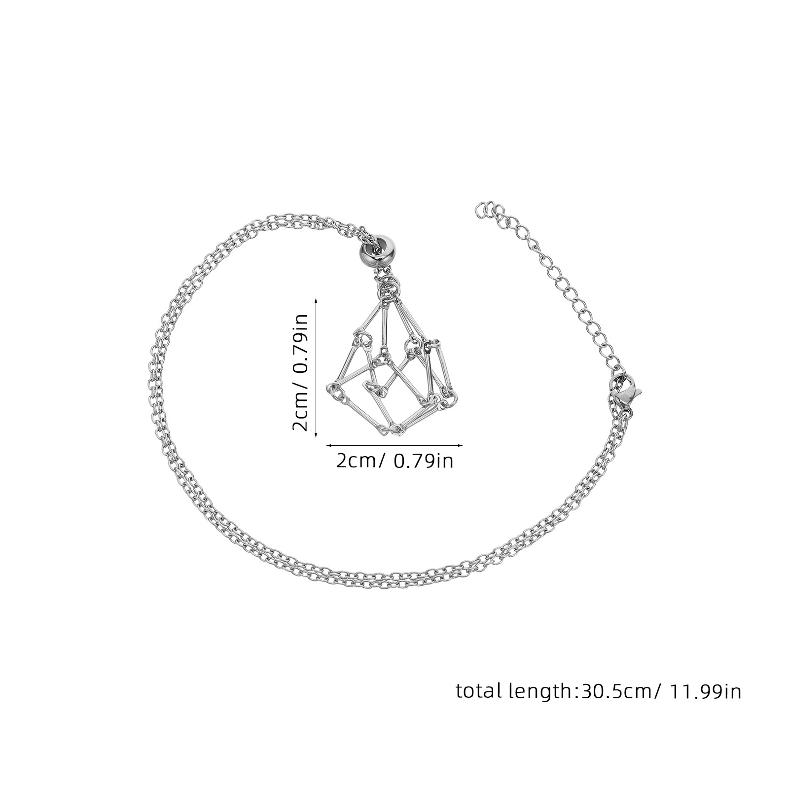 Ожерелье из нержавеющей стали  – обзор и цена Crystal Pendant Necklace Natural Stone