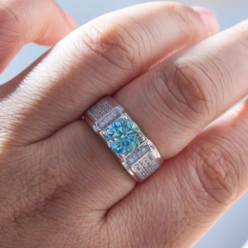 Кольцо Муассанит мужское из се – обзор и цена Moissanite Engagement Ring 1 Carat