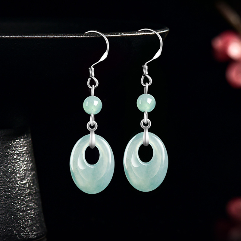 Мьянманский жадеит, серьги-кол – обзор и цена Earrings