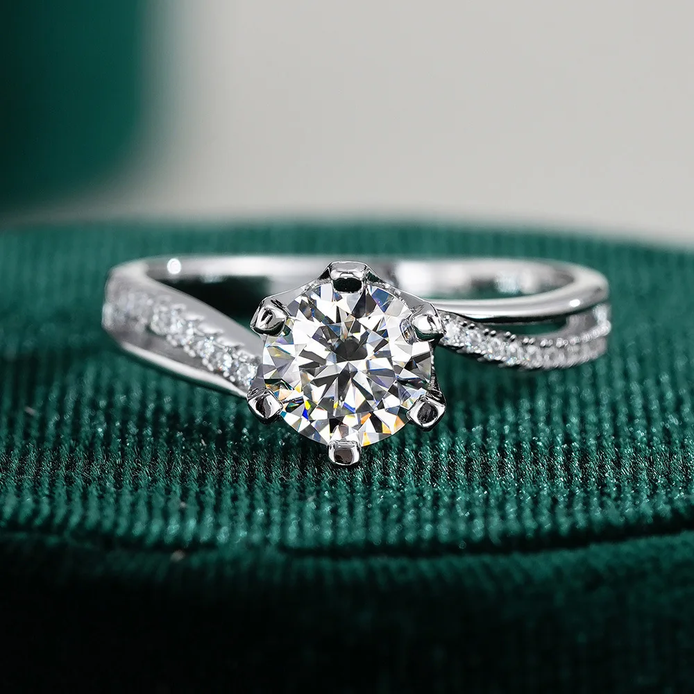 Кольцо Lumira с искрящимся муа – обзор и цена Moissanite Engagement Ring 1 Carat