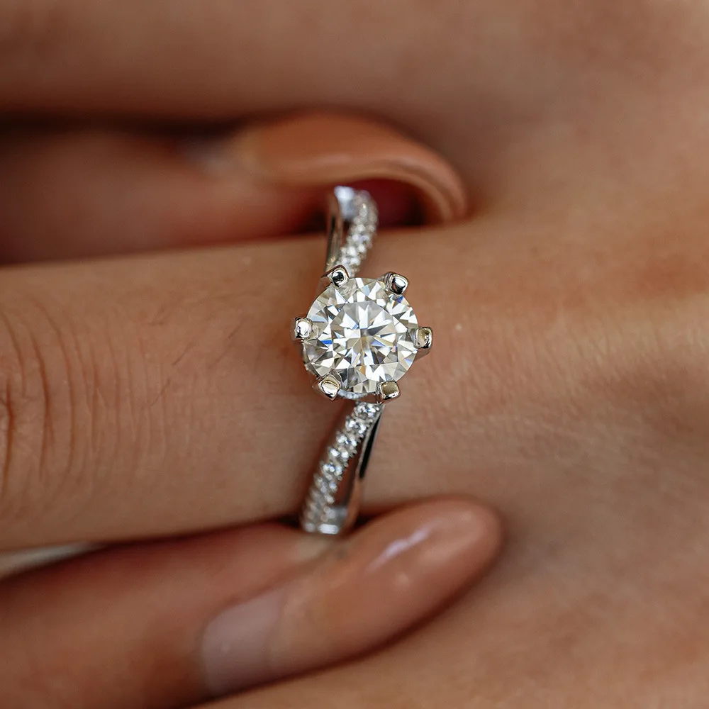 Кольцо Lumira с искрящимся муа – обзор и цена Moissanite Engagement Ring 1 Carat