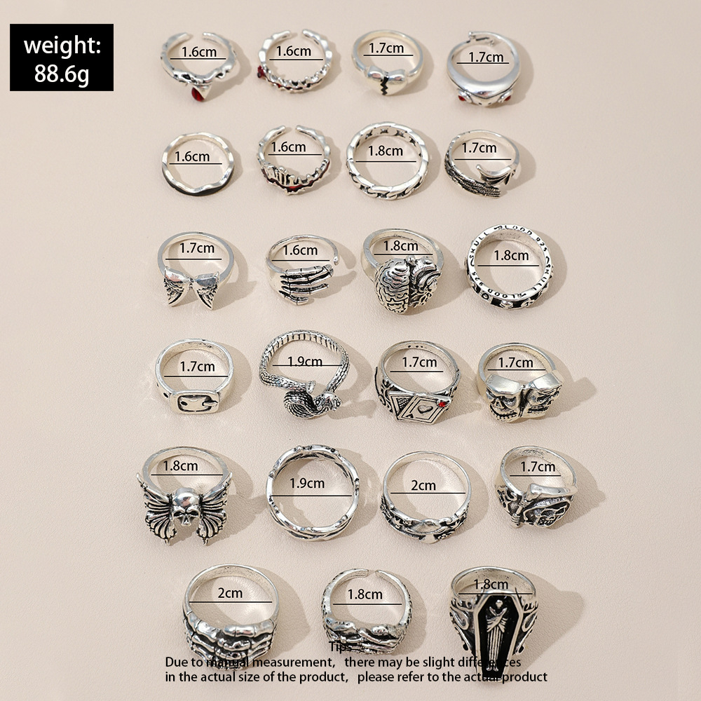 Набор из 23 колец для пальцев  – обзор и цена Vintage Punk Knuckle Rings Set