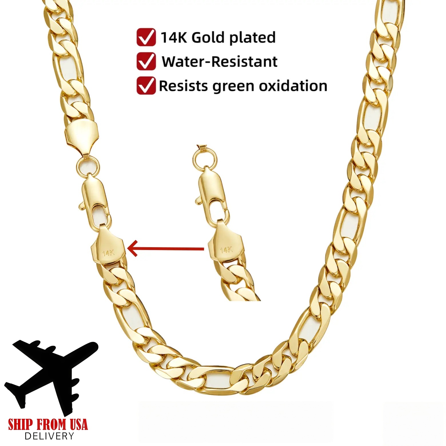 Позолоченная цепочка 14K Gold  – обзор и цена Cuban Link Chain 12Mm